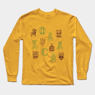 Oaxaca Alphabets - Wild Yellow Long Sleeve T-Shirt